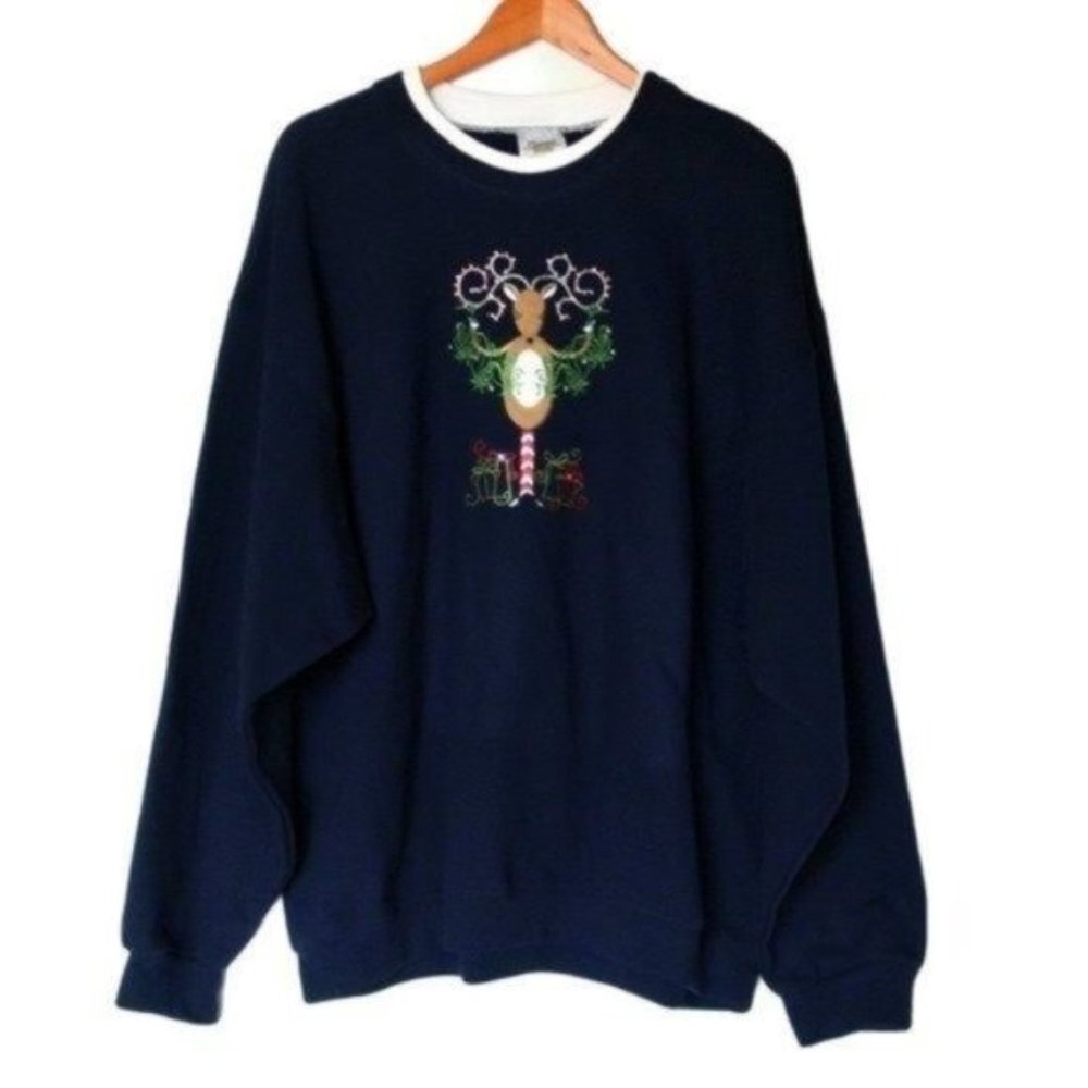 Vintage‎ 90s PLEASANT SHADE Holiday Sweatshirt 2X